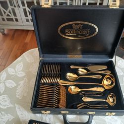 Solingen 24 Carat Gold Plated Flatware Set-come see at Garage Sale  In description