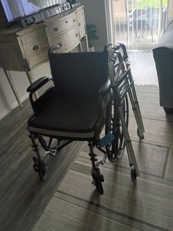Wheelchair with feet and manual walker