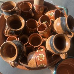 Tazas Mini Para Los Shots! Tequileros De Barro!