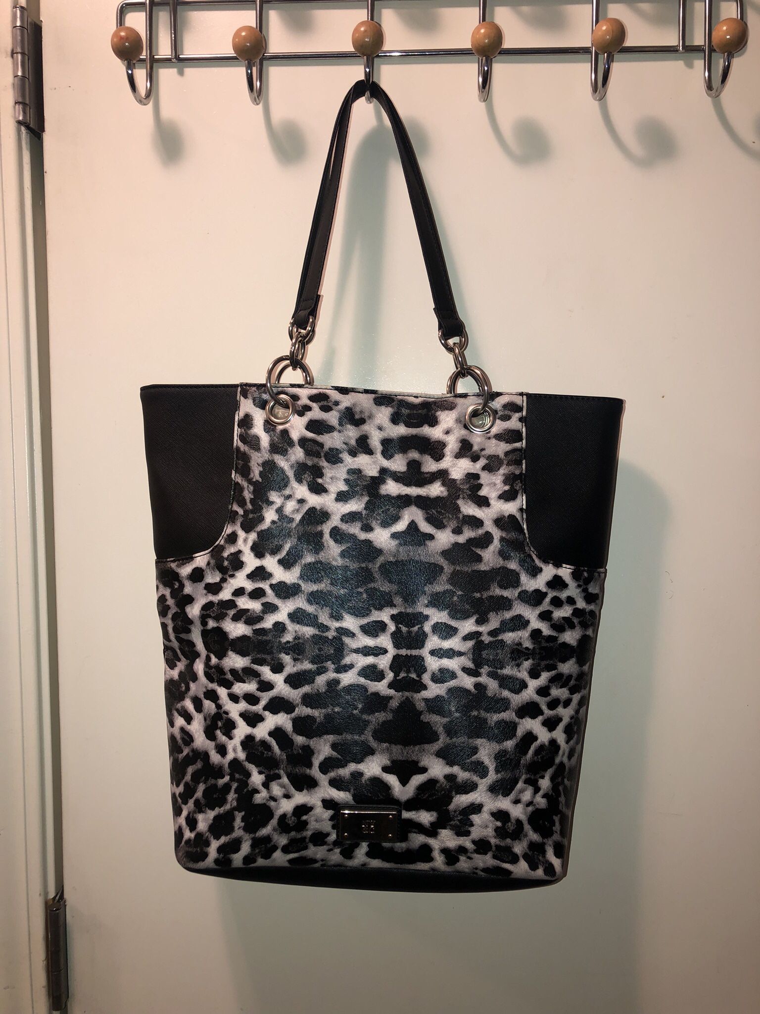 NY & C - Cheetah Print Black And White Tote Bag