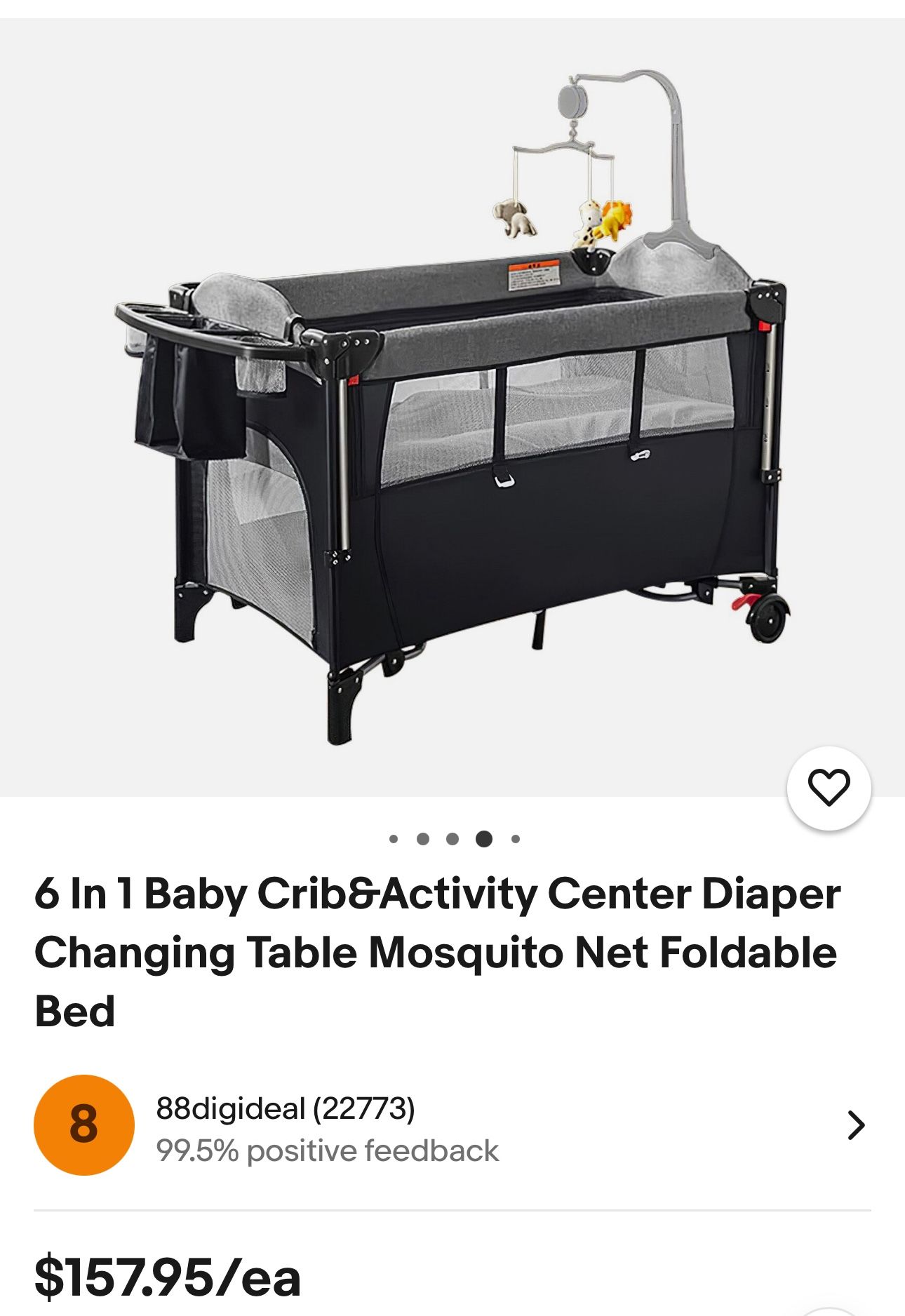 6 In 1 Baby Crib/with changing Table