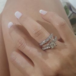Diamond Rings White 14K Princess Cut 