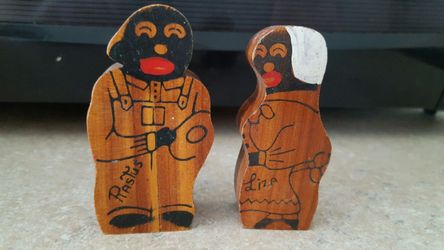 Antique Liza and Rastus salt and pepper shakers