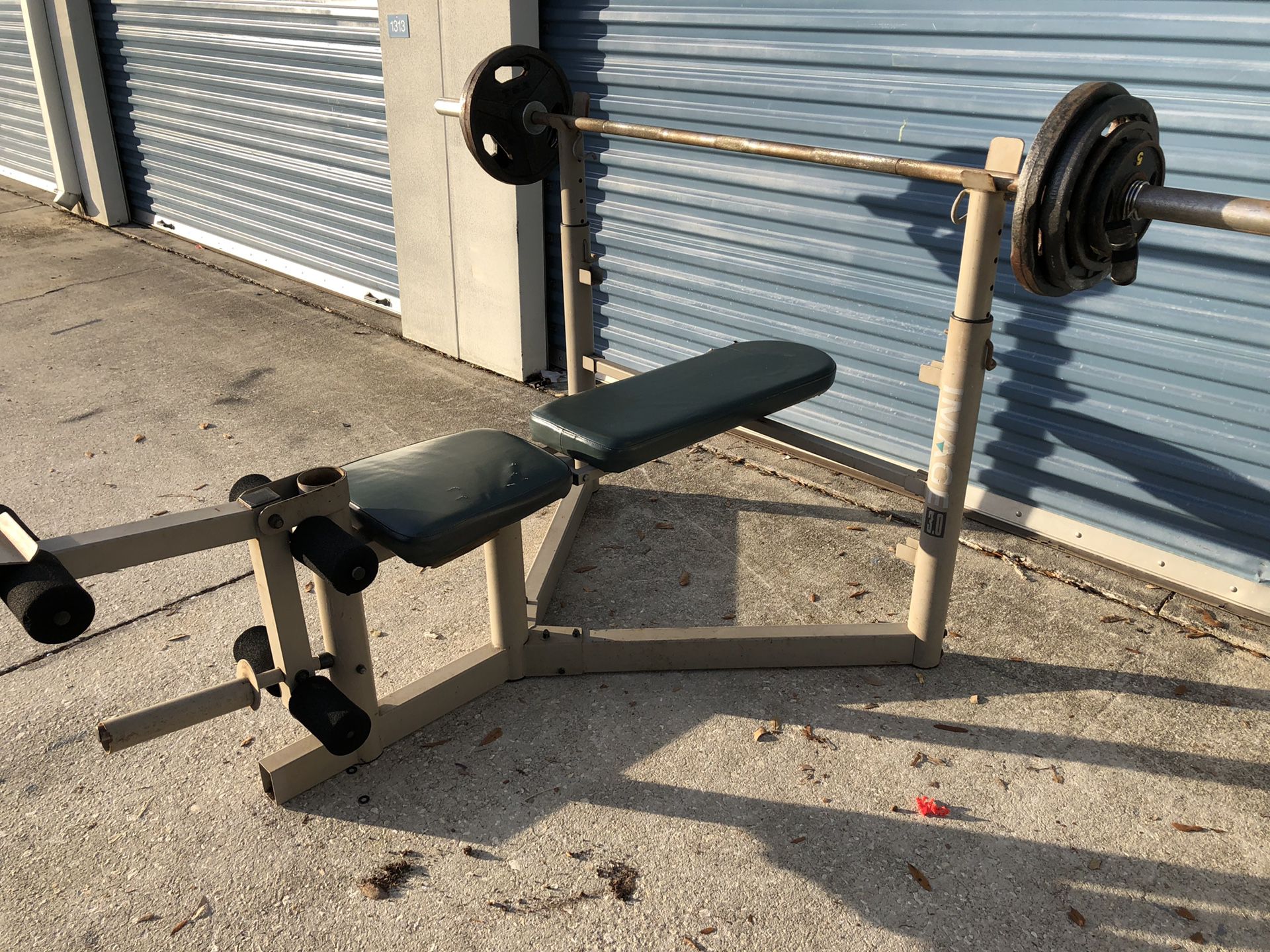 Olympic weight set bench bar weights
