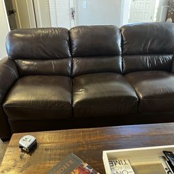 Brown Leather Couch