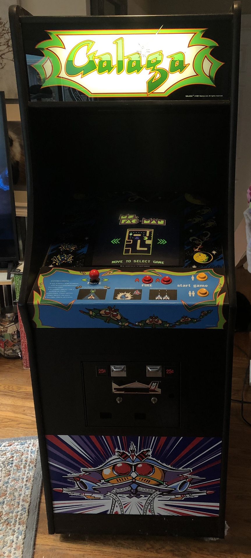 Galaga arcade cabinet with 23 classic games