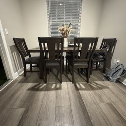 Espresso Dining Room Table W/ 6 Chairs