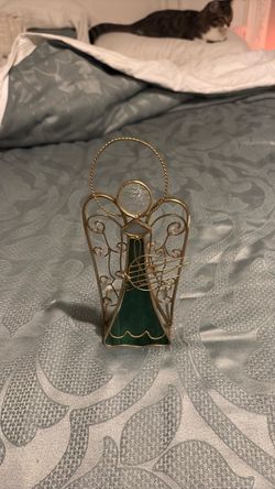 Vintage-style Gold & Green Angel