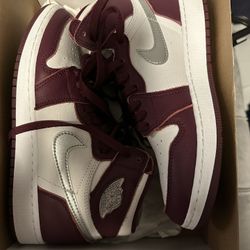 Air Jordan 1 Bordeaux/Silver 6Y