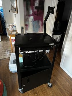 Uline Economy AV Cart With Cabinet 20x26