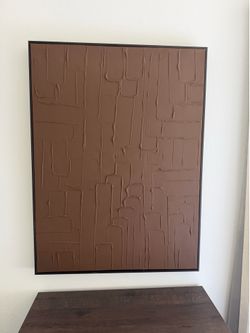 Dark brown large textured wall art