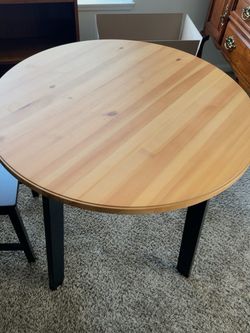 Round Wood Dining Table + 1 Chair