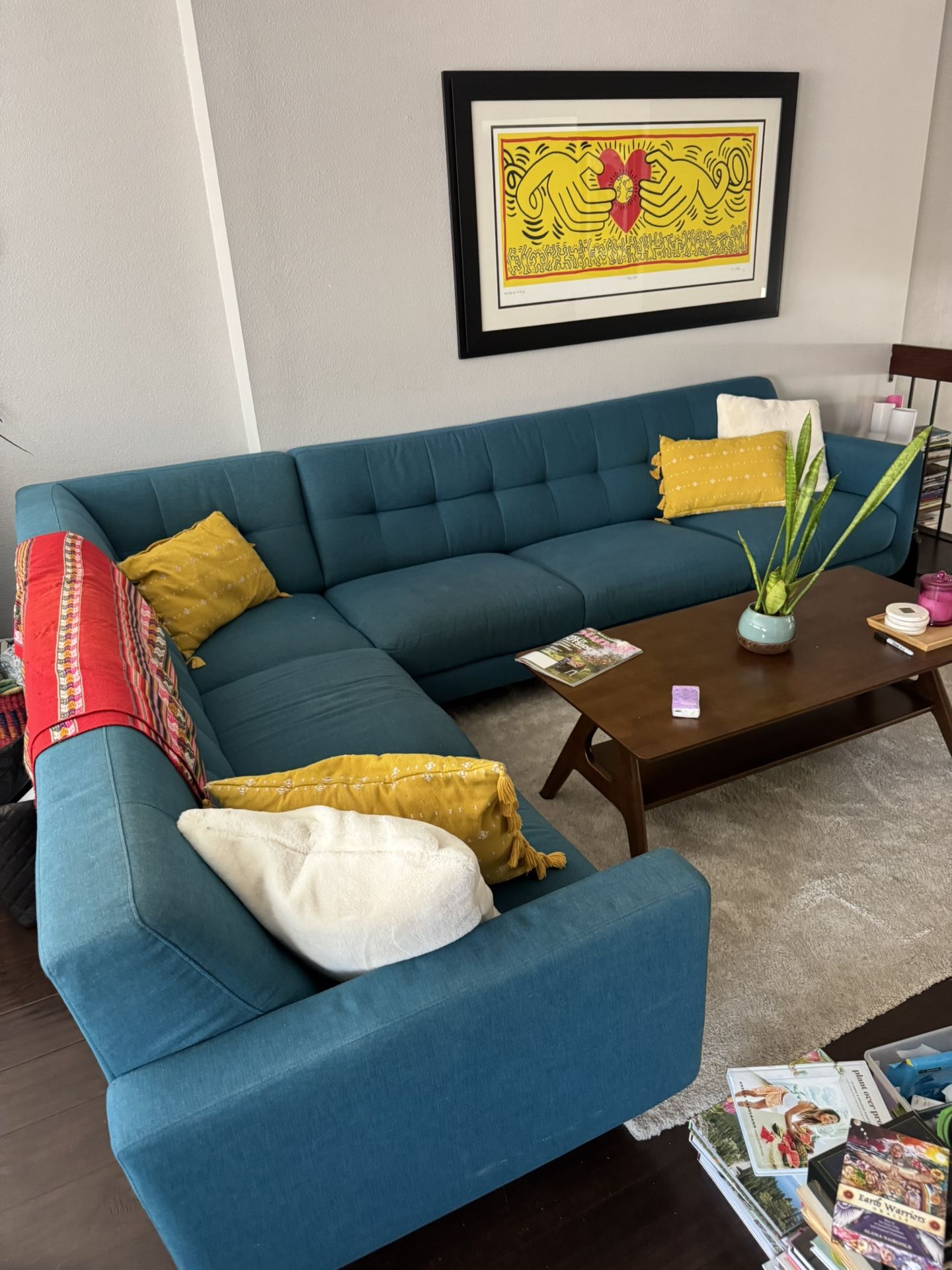 Teal blue Sectional Sofa
