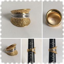 GOLD AND SILVER TONE WOMENS RING SIZE 6 ESTATE FIND JEWELRY VINTAGE TO FASHION  EXCELLENT CONDITION  PLEASE LOOK AT ALL THE PICTURES FOR DETAILS AND C