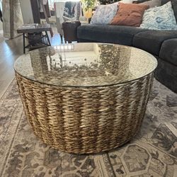 Large Round Coffee Table With Glass Top