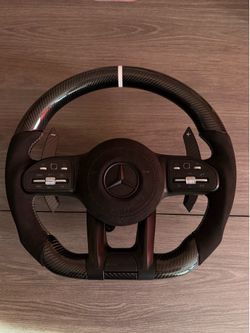mercedes benz carbon fiber alcantara steering wheel