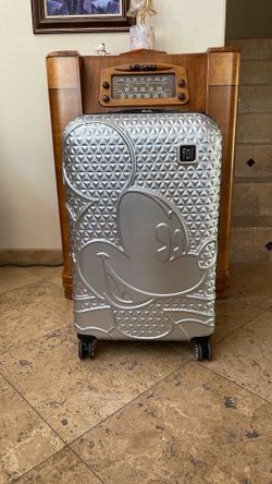 Disney Textured Mickey Mouse 30 in. Silver  Hard-Sided Rolling Luggage