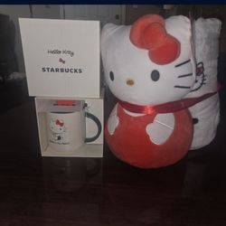 Hello kitty plushy & mug
