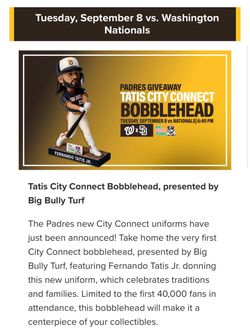 Padres vs Nationals Tatis bobblehead