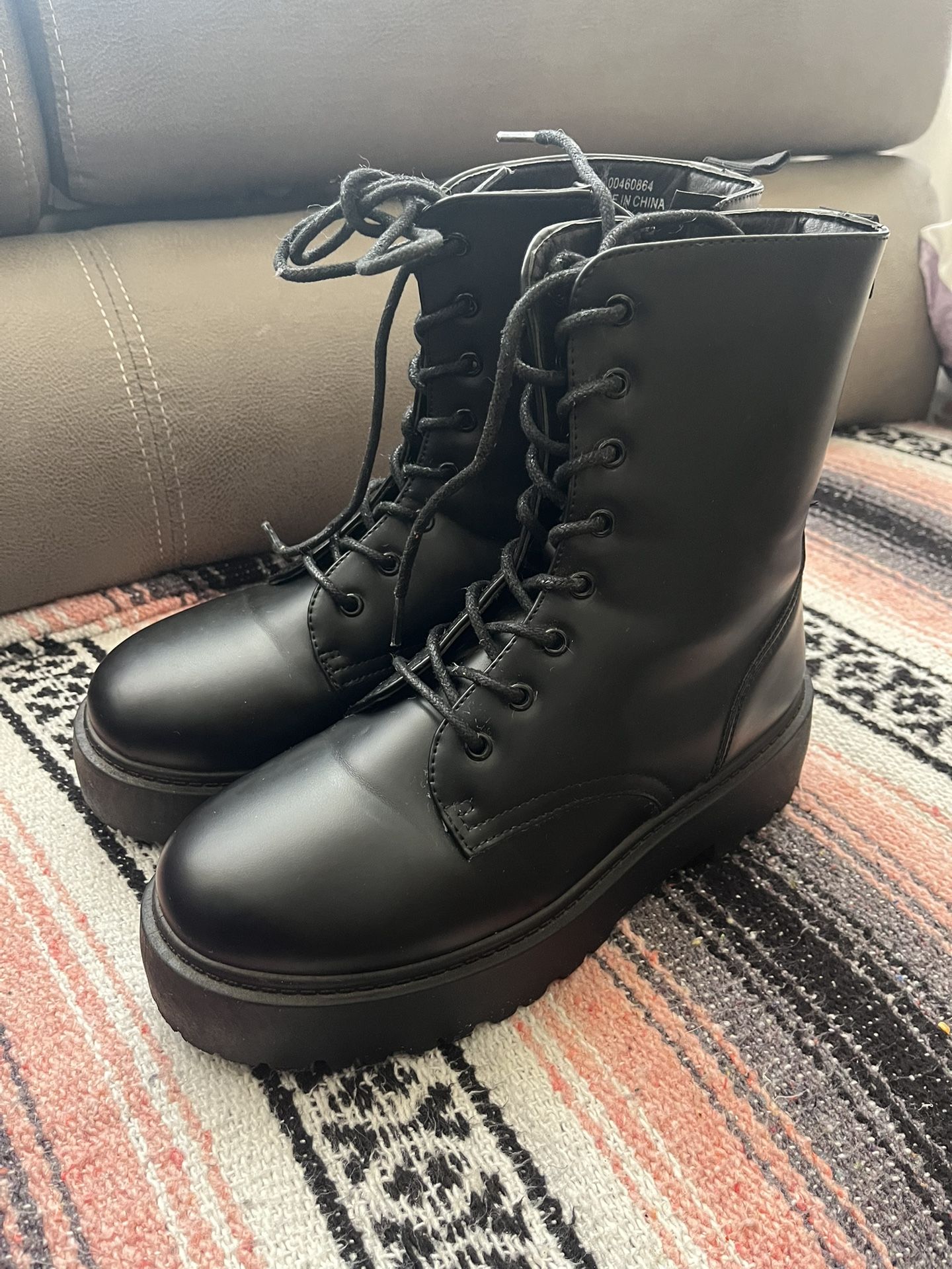 Stylish Black Combat Boots