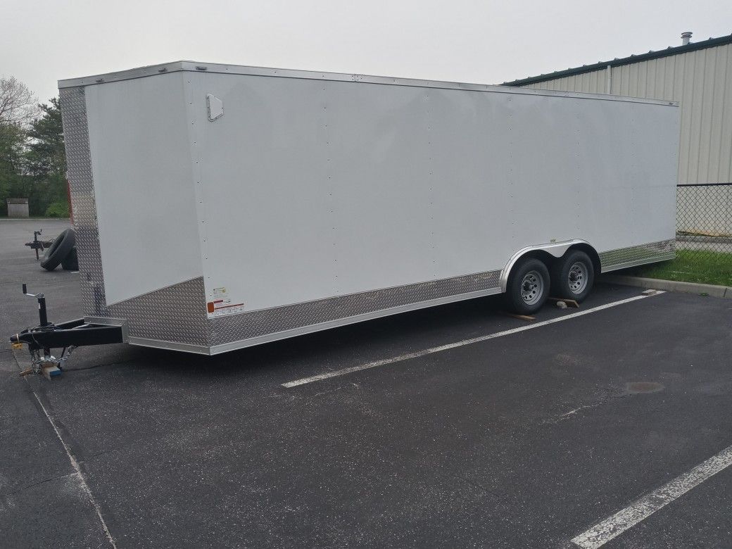 8.5x24ft Enclosed Vnose Trailer Brand New Moving Storage Cargo Traveling Car Truck Bike Motorcycle Bike ATV UTV SXS RZR Hauler