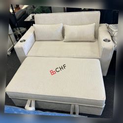 Loveseat Sleeper Sofa With Cup Holder  - Taxes Season Deal 