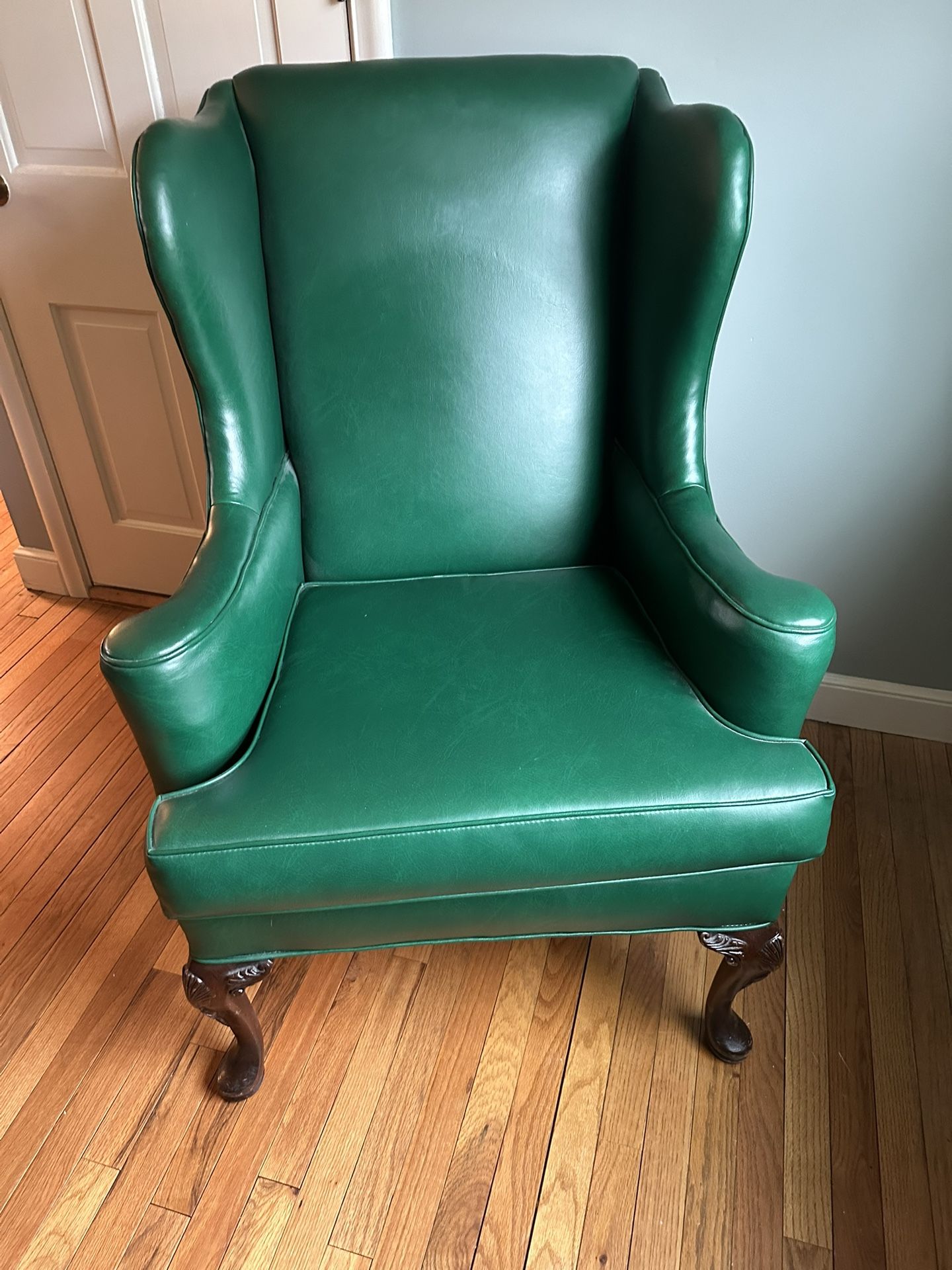 Vintage Wingback Chair and Ottoman