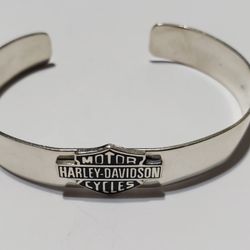 Sterling Silver Harley Davidson Cuff Bracelet 