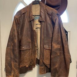 Vintage Leather Bombers Jacket