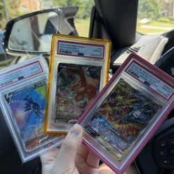 FT/FS Pokemon PSA 10 Slabs Charizard, Tag Team Birds, Dialga