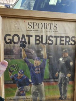 Cubs Framed Goat Busters Article