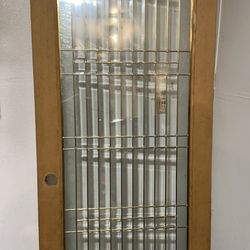 Solid Wood Interior Door with Decorative Glass Insert 31 3/8 x 79