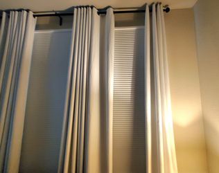 Semi Sheer Ivory Curtains 10 Feet Long - Set of 8