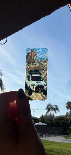 Off Road Car Keychain Stained Art