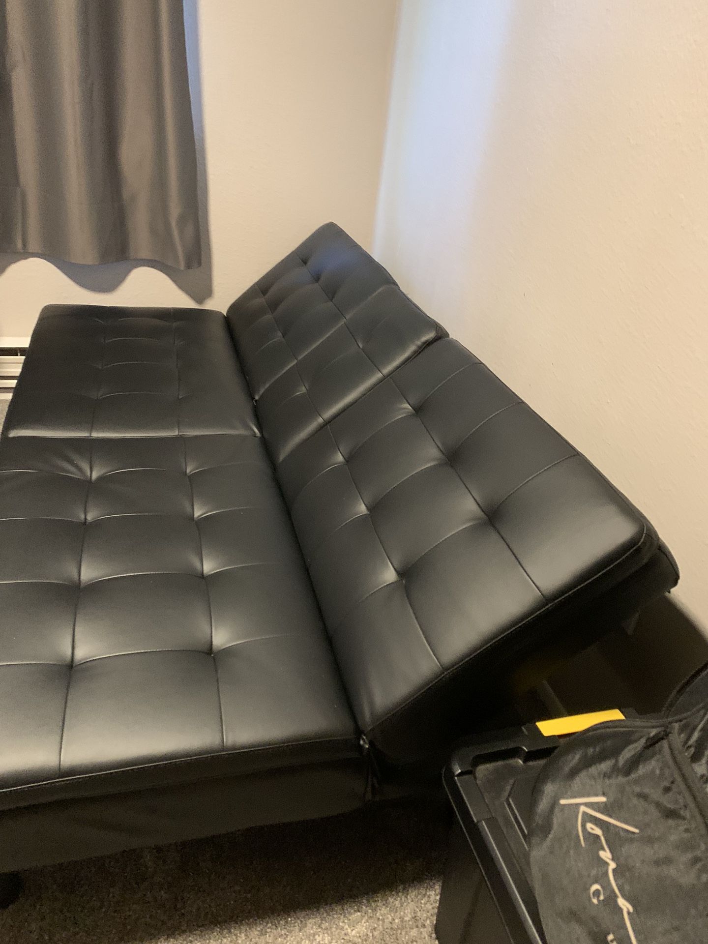 Black Vinyl Futon 