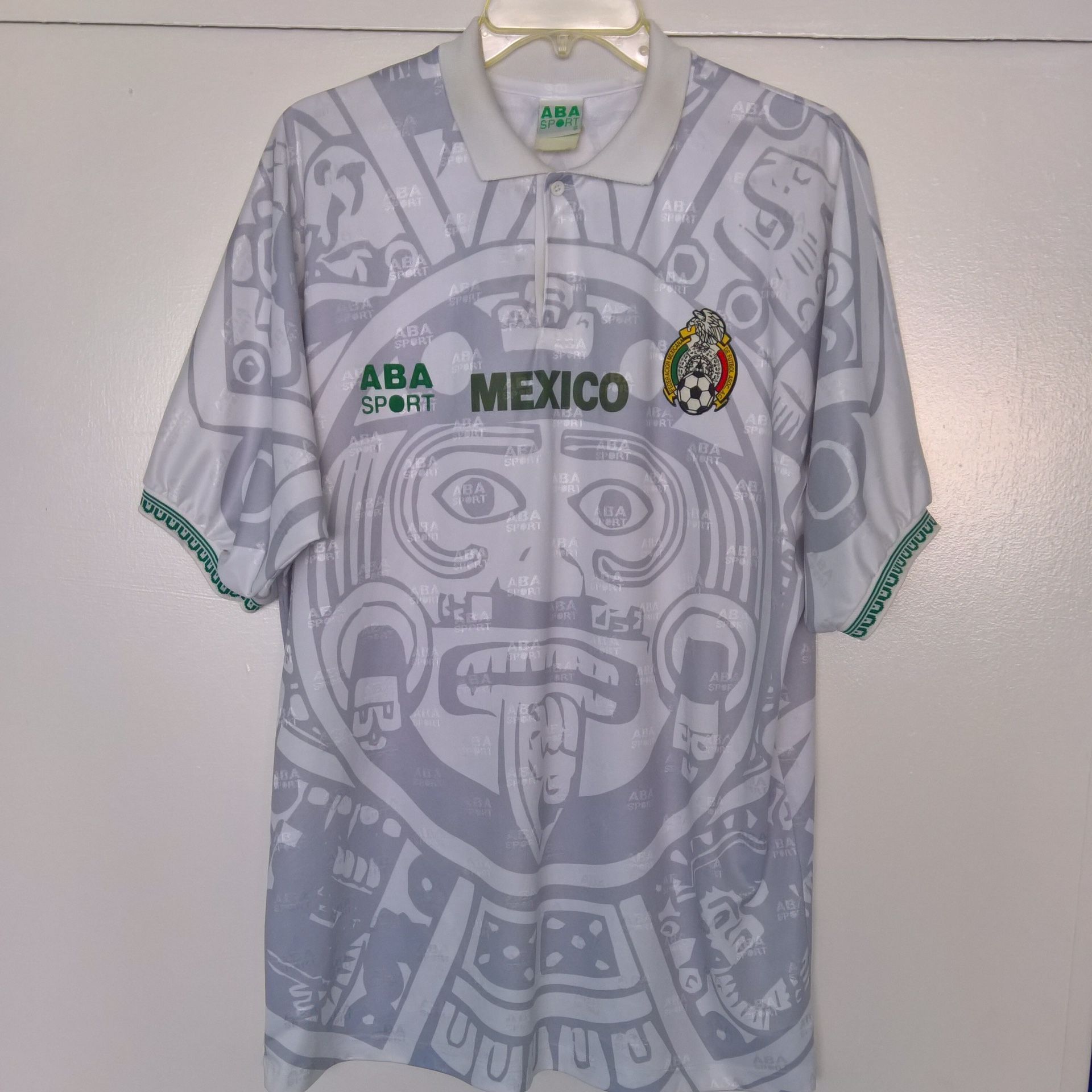 RARE Authentic/Original 1996-98 ABA Sport Mexico National Soccer Team World Cup Aztec Calendar Jersey