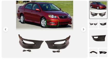 2pcs Front Bumper Spoiler Lip Kit Lower Chin S Style for 05-08 Toyota Corolla