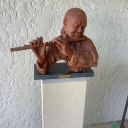 "Etude" by Gloria Bradley Art Sculpture Man Flute Head 2/15 24x20in