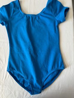 Blue Short Sleeve Girls Leotard