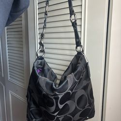 Vintage black coach hobo purse