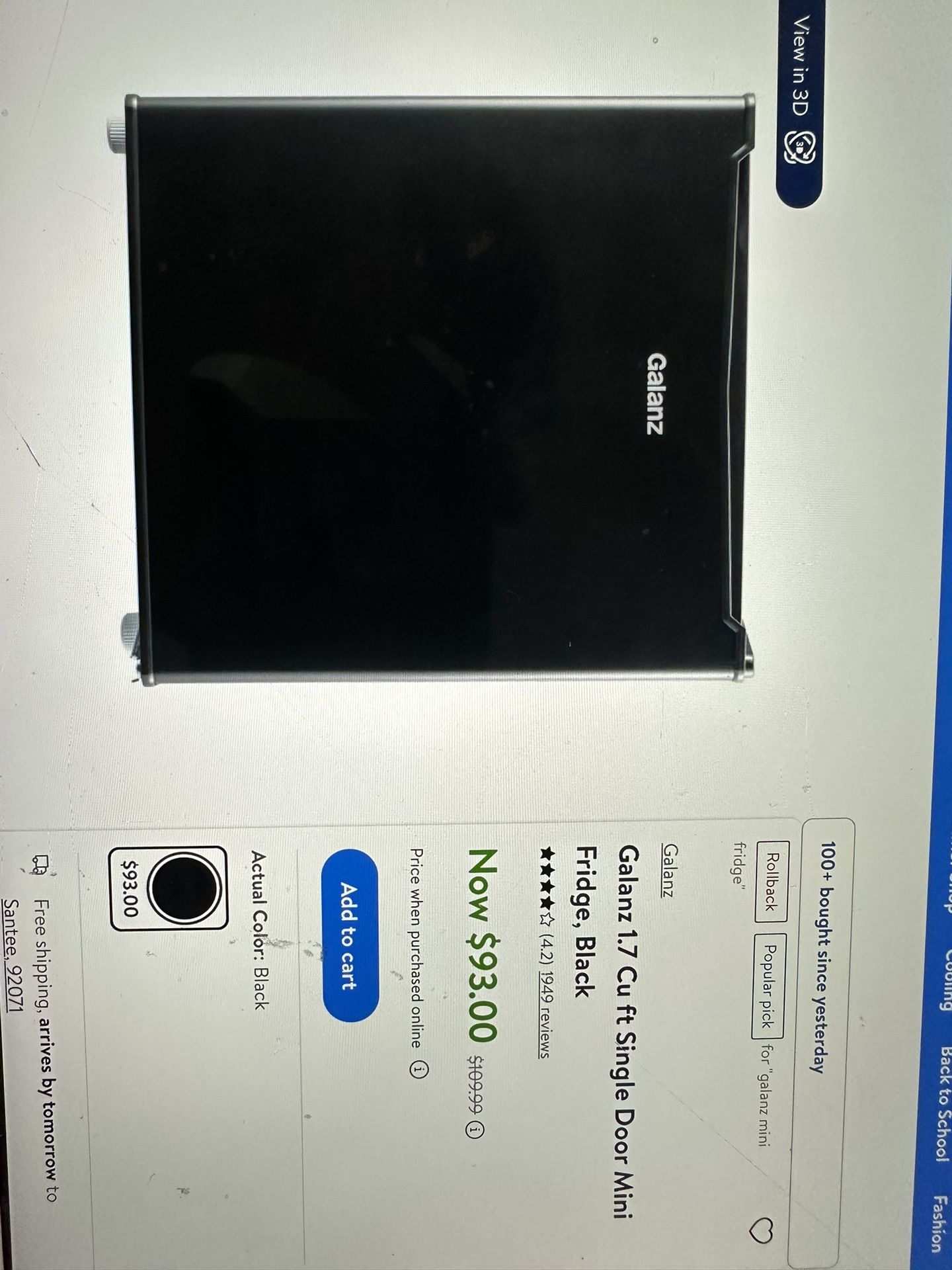 Galant Cu Ft Single Door Mini Fridge