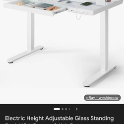 Glass electric standing desk