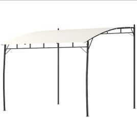 Outsunny 10' x 10' Outdoor Pergola Gazebo, Garden Sun Shade Shelter with Metal Frame for Porch, Patio, Deck, Backyard, Cream