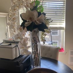 Large Vase Silk Flower Home Decor