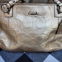 Coach East West Gold Tote , Excellent Condition 