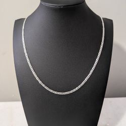 Solid .925 Sterling Silver 18" Cuban Chain