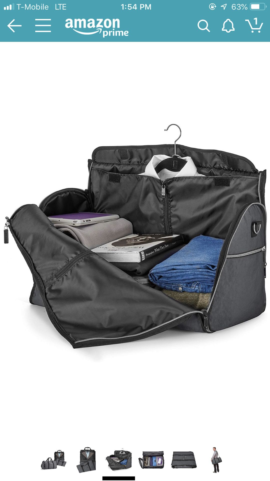 Biaggi Two-In-One Garment Bag and Duffle - Compact Duffle 22-Inch