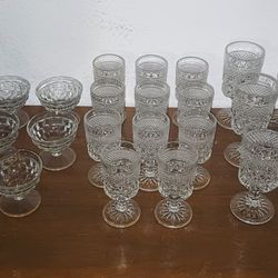 Vintage Anchor Hocking Wexford Wine Glass Set Circa 1967