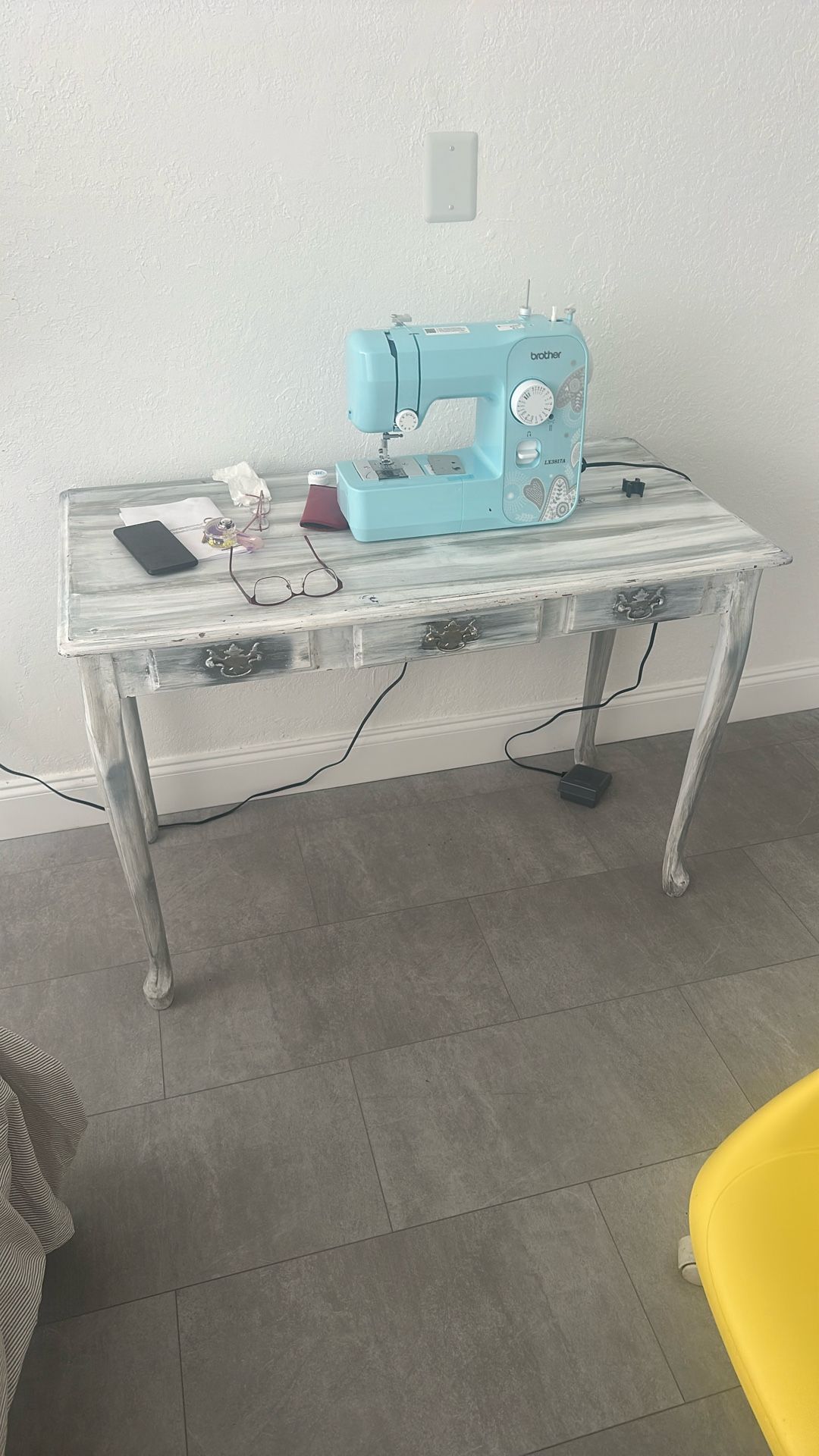 Gray Table with one Drawer