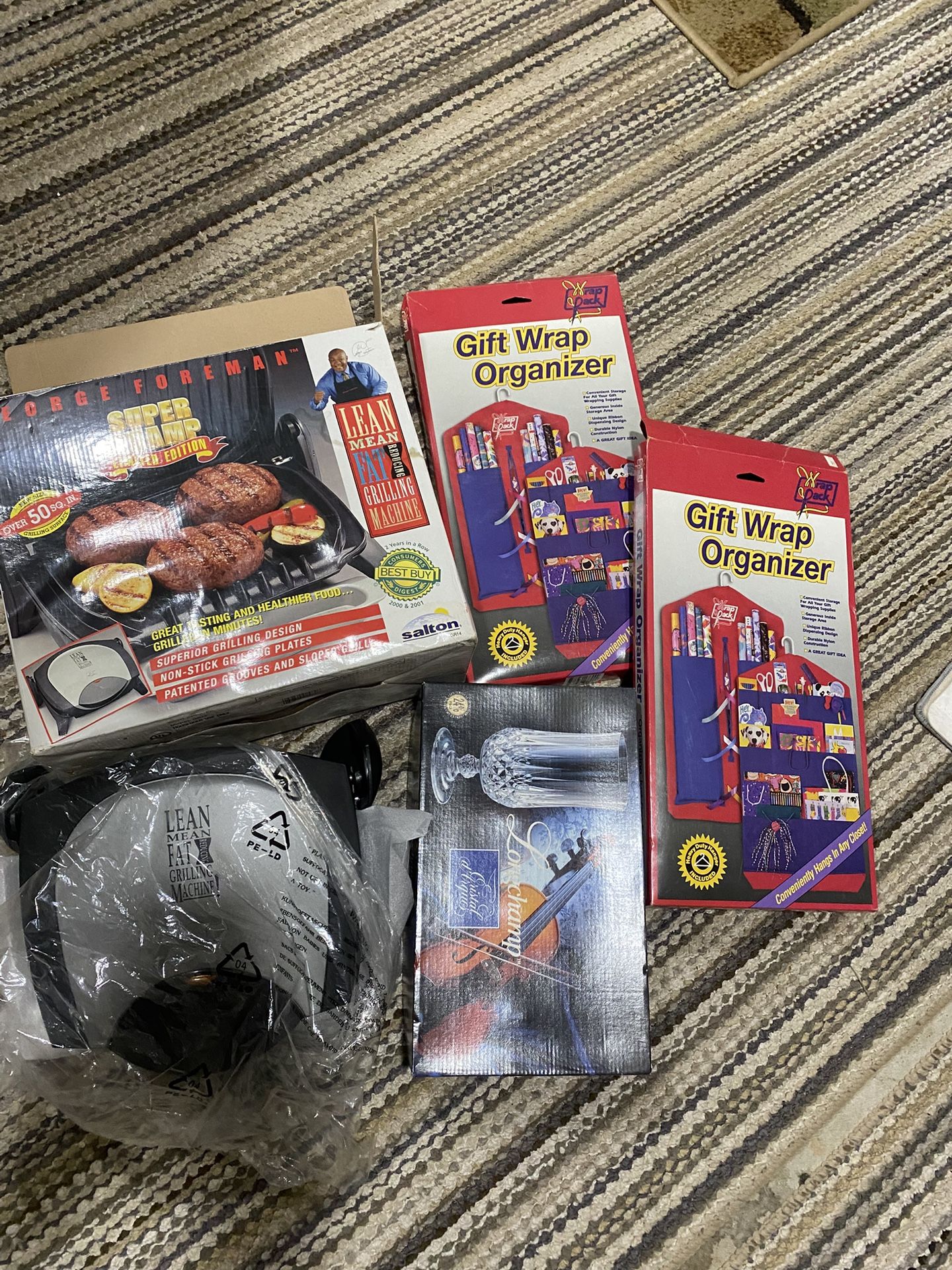 Electric Grill , Drinking Glass, Gift Wrap Organizer 